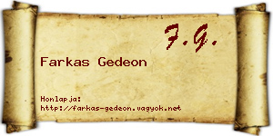Farkas Gedeon névjegykártya